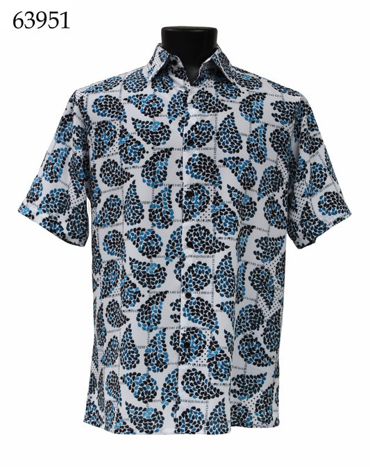 Bassiri Short Sleeve Button Down Casual Printed Shirts 63951
