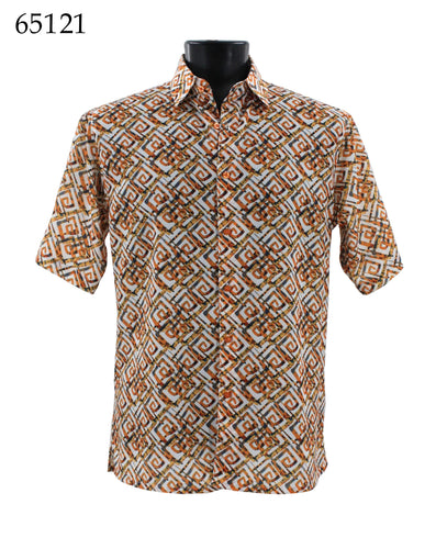 Bassiri Short Sleeve Button Down Casual Printed Shirts 65121