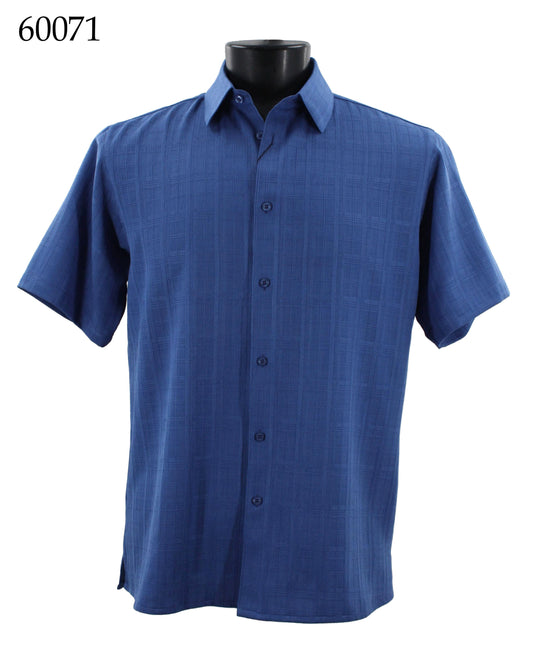 Bassiri Tone-on-Tone Short Sleeve Shirts 60071