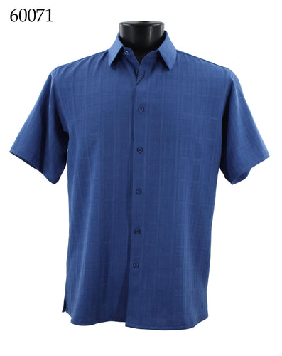 Bassiri Tone-on-Tone Short Sleeve Shirts 60071