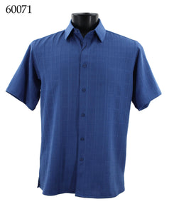 Bassiri Tone-on-Tone Short Sleeve Shirts 60071