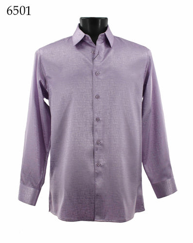 Bassiri Tone-on-Tone Long Sleeve Button Down Casual Printed Shirt 6501