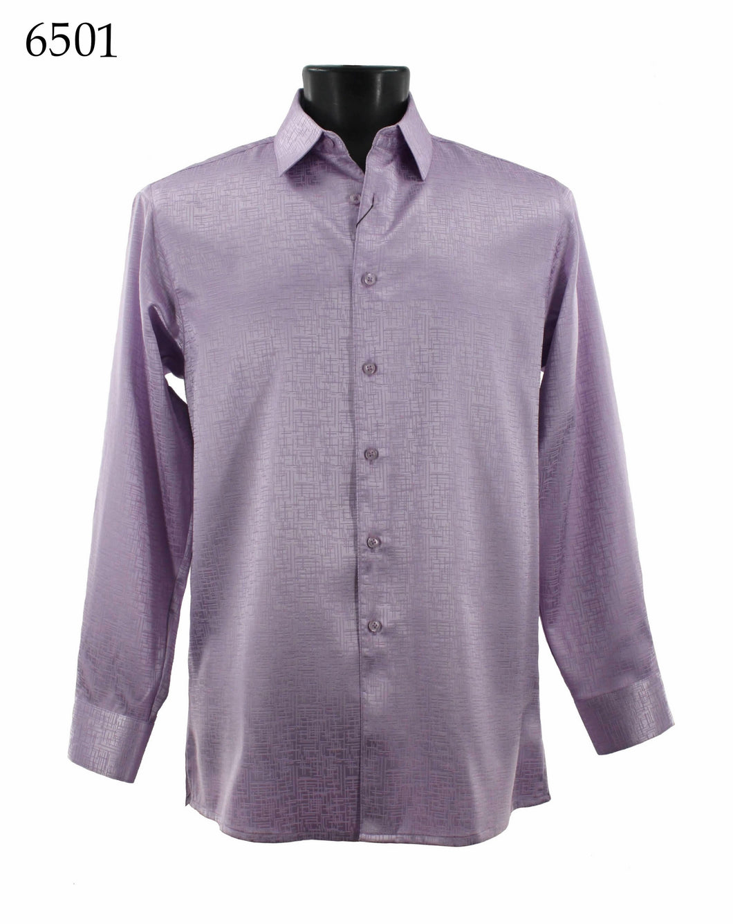 Bassiri Tone-on-Tone Long Sleeve Button Down Casual Printed Shirt 6501