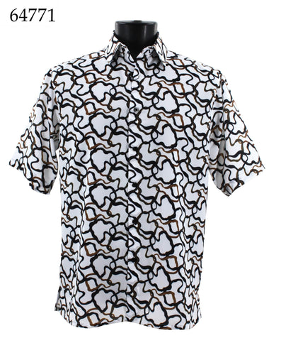 Bassiri Short Sleeve Button Down Casual Printed Shirts 64771