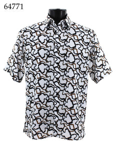 Bassiri Short Sleeve Button Down Casual Printed Shirts 64771
