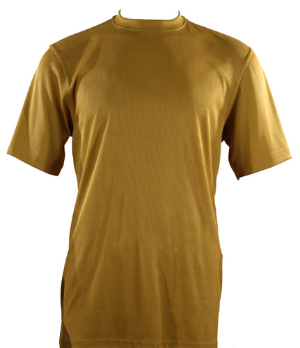 Bassiri Short Sleeve Mock Neck T-Shirt Style #218 Gold