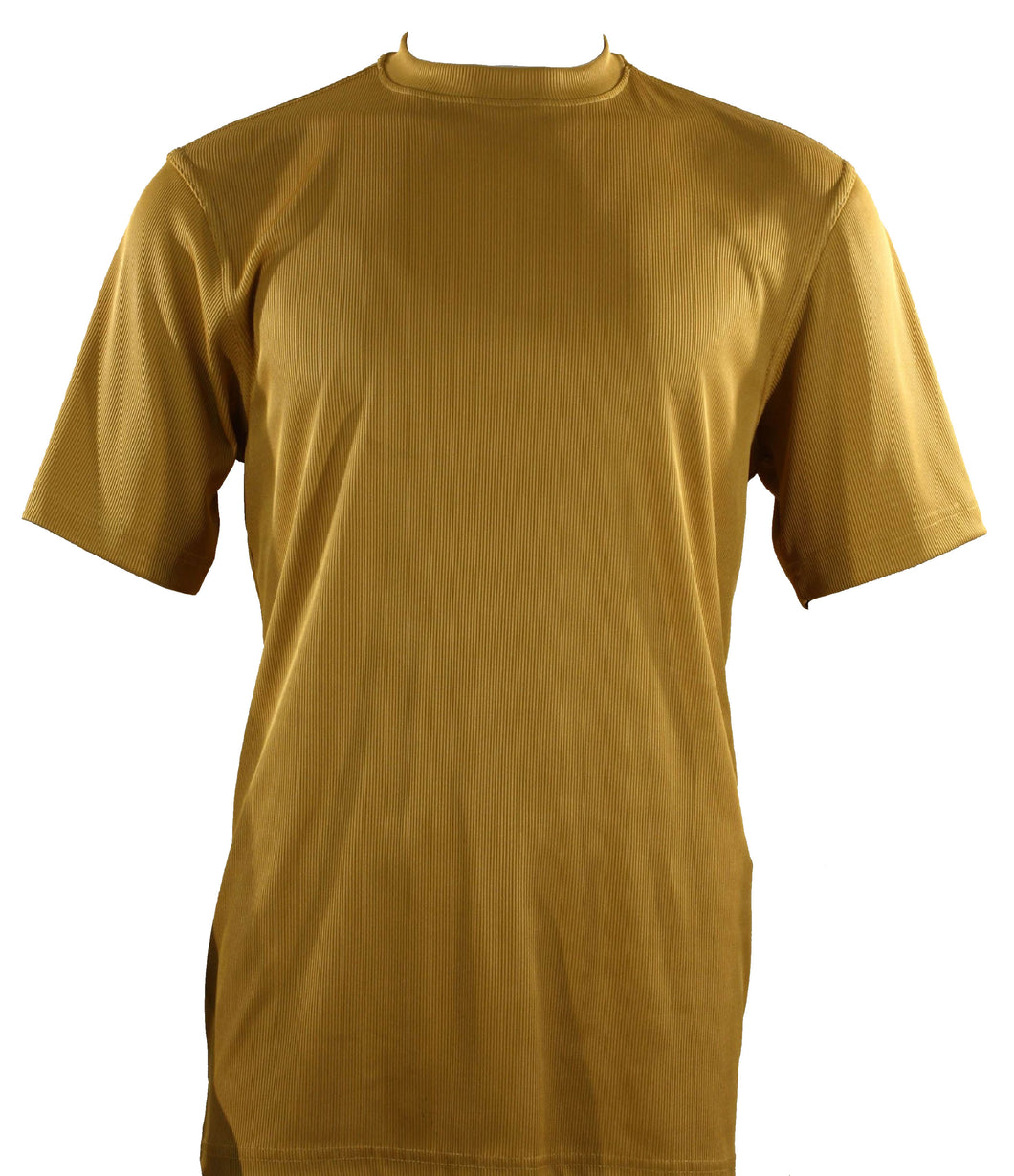 Bassiri Short Sleeve Mock Neck T-Shirt Style #218 Gold
