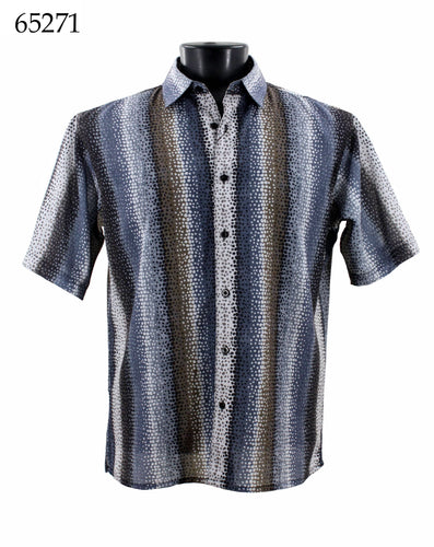 Bassiri Short Sleeve Button Down Casual Printed Shirts 65271
