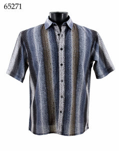 Bassiri Short Sleeve Button Down Casual Printed Shirts 65271