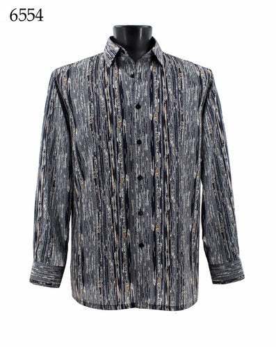 Bassiri Long Sleeve Button Down Casual Printed Shirts 6554