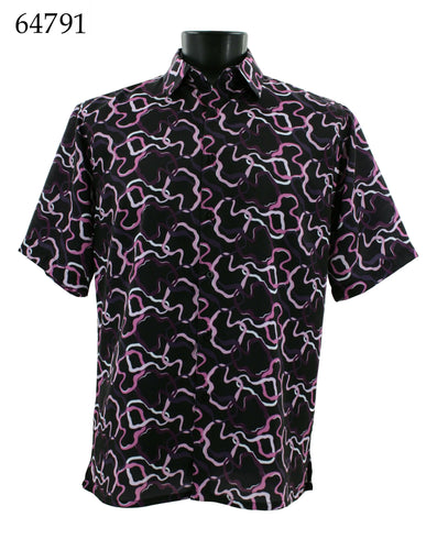Bassiri Short Sleeve Button Down Casual Printed Shirts 64791