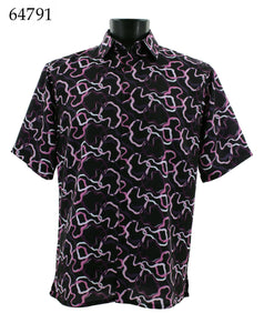 Bassiri Short Sleeve Button Down Casual Printed Shirts 64791