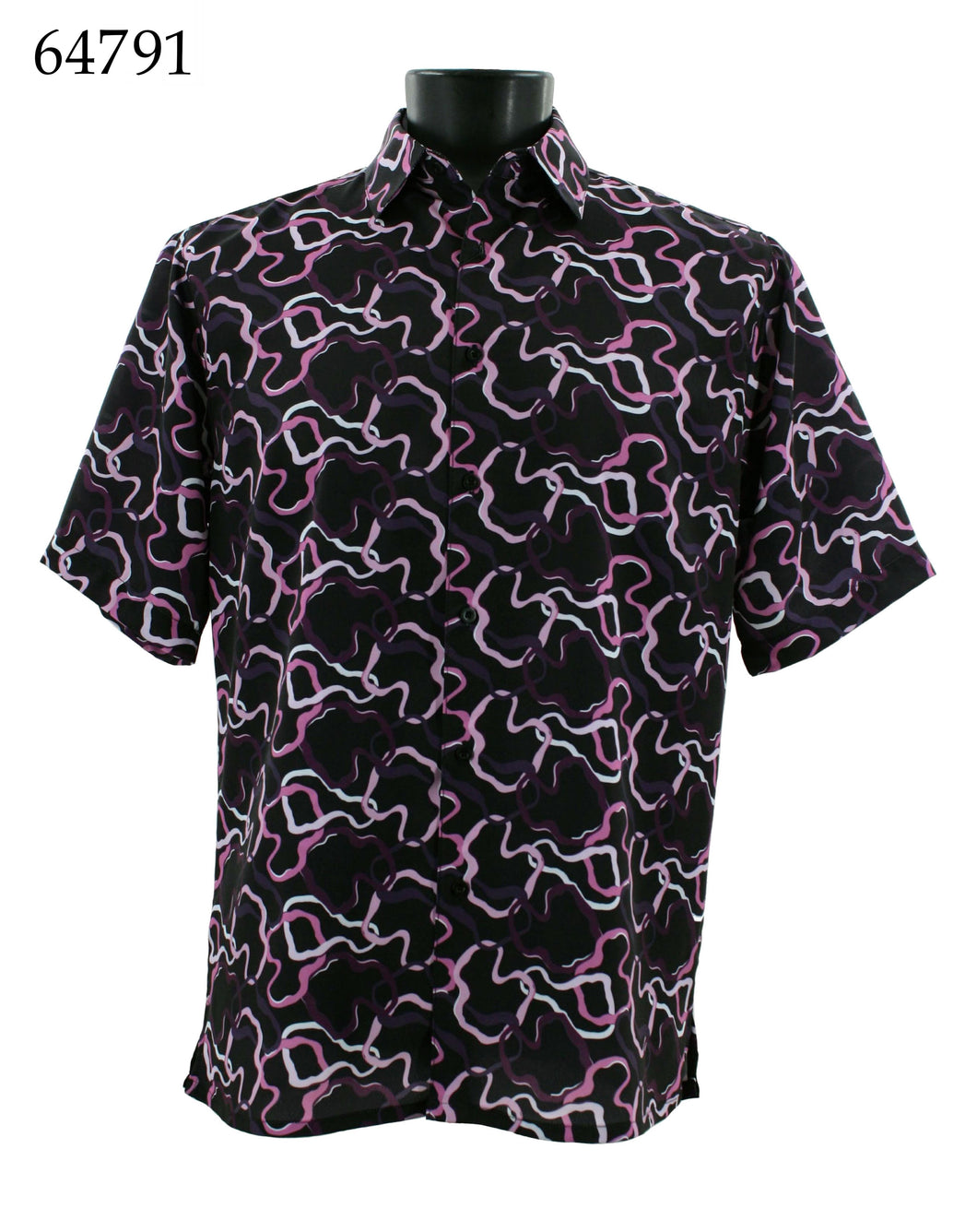 Bassiri Short Sleeve Button Down Casual Printed Shirts 64791