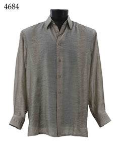 Bassiri Long Sleeve Button Down Casual Printed Shirts 4684