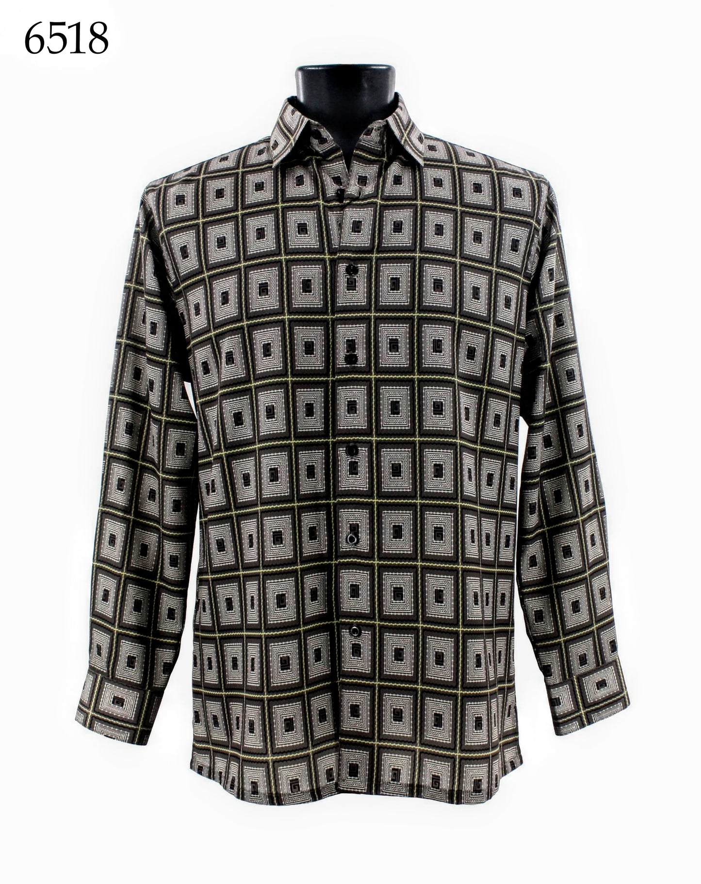 Bassiri Long Sleeve Button Down Casual Printed Shirts 6518