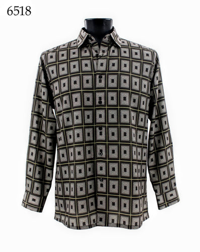 Bassiri Long Sleeve Button Down Casual Printed Shirts 6518