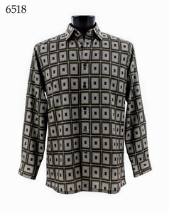 Bassiri Long Sleeve Button Down Casual Printed Shirts 6518