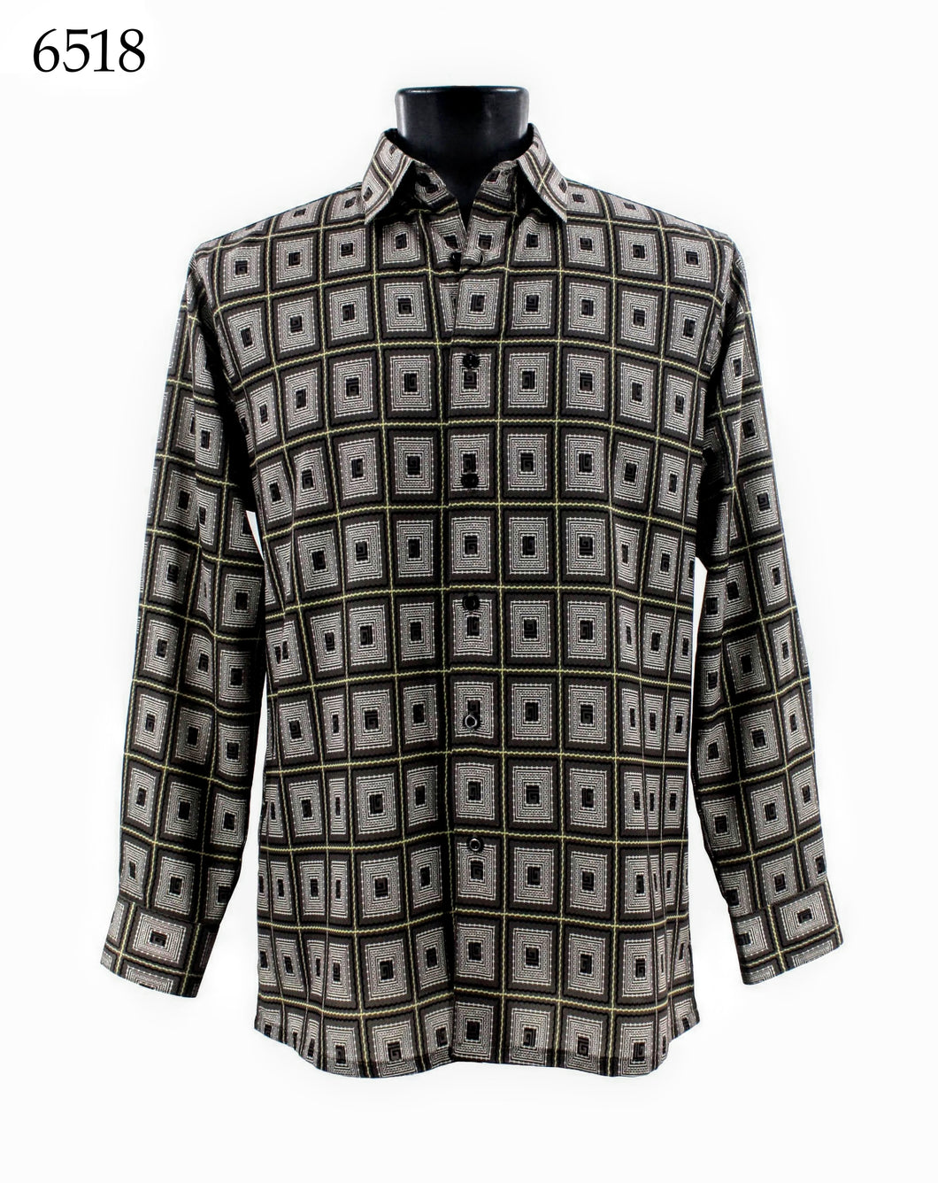 Bassiri Long Sleeve Button Down Casual Printed Shirts 6518