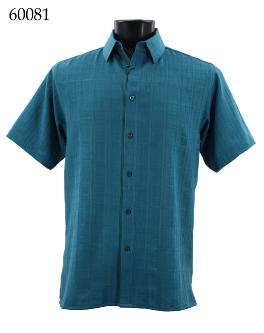 Bassiri Tone-on-Tone Short Sleeve Shirts 60081