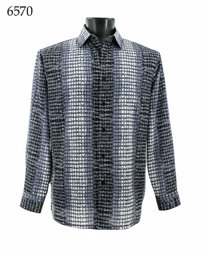 Bassiri Long Sleeve Button Down Casual Printed Shirts 6570