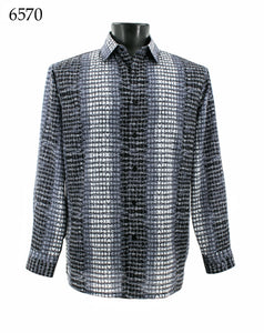 Bassiri Long Sleeve Button Down Casual Printed Shirts 6570