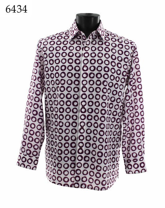 Bassiri Long Sleeve Button Down Casual Printed Shirts 6434
