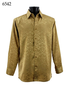 Bassiri Tone-on-Tone Long Sleeve Button Down Casual Printed Shirt 6542