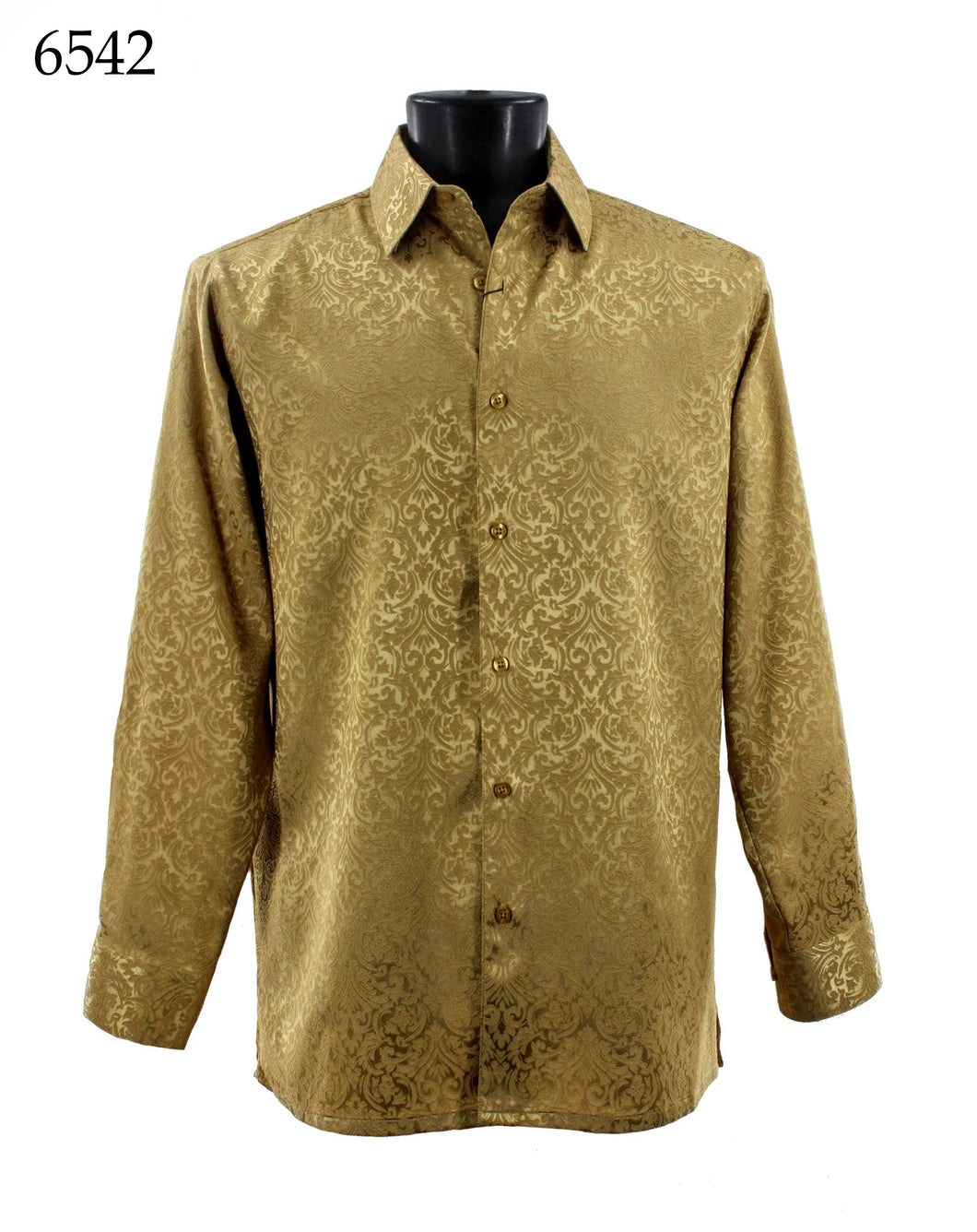 Bassiri Tone-on-Tone Long Sleeve Button Down Casual Printed Shirt 6542