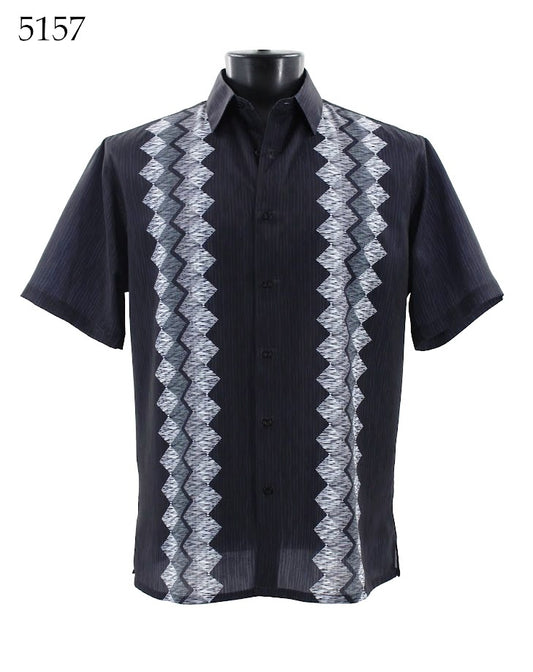 Bassiri Short Sleeve Button Down Casual Printed Shirts 5157