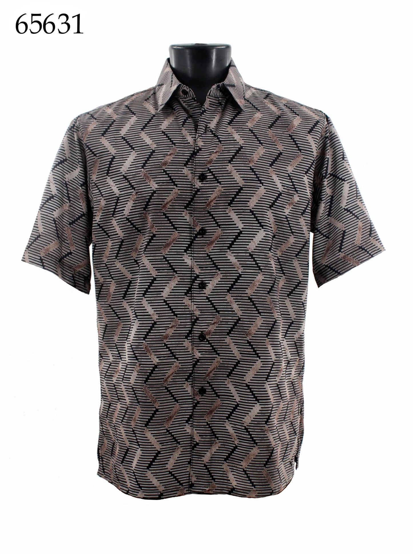 Bassiri Short Sleeve Button Down Casual Printed Shirts 65631