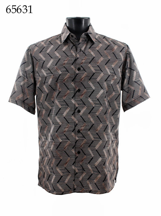 Bassiri Short Sleeve Button Down Casual Printed Shirts 65631