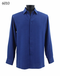Bassiri Tone-on-Tone Long Sleeve Button Down Casual Printed Shirt 6010
