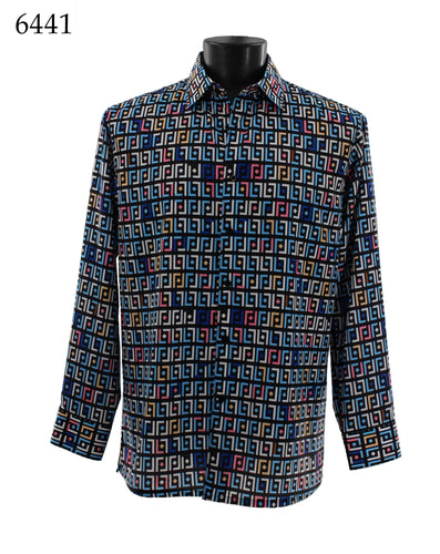 Bassiri Long Sleeve Button Down Casual Printed Shirts 6441