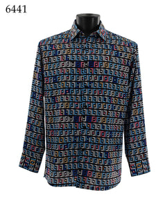 Bassiri Long Sleeve Button Down Casual Printed Shirts 6441