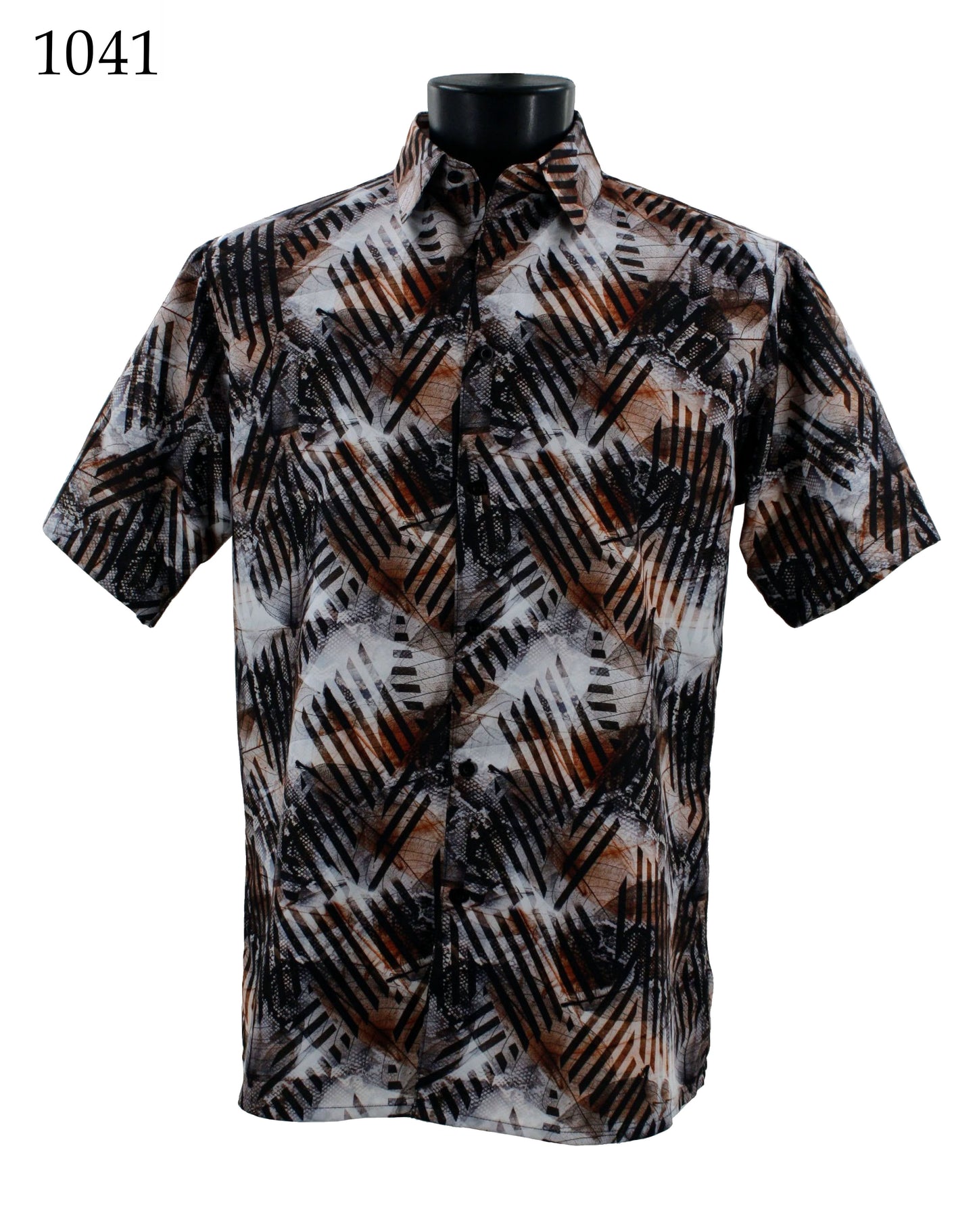 Bassiri Short Sleeve Button Down Casual Printed Shirts 1041