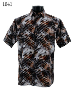 Bassiri Short Sleeve Button Down Casual Printed Shirts 1041