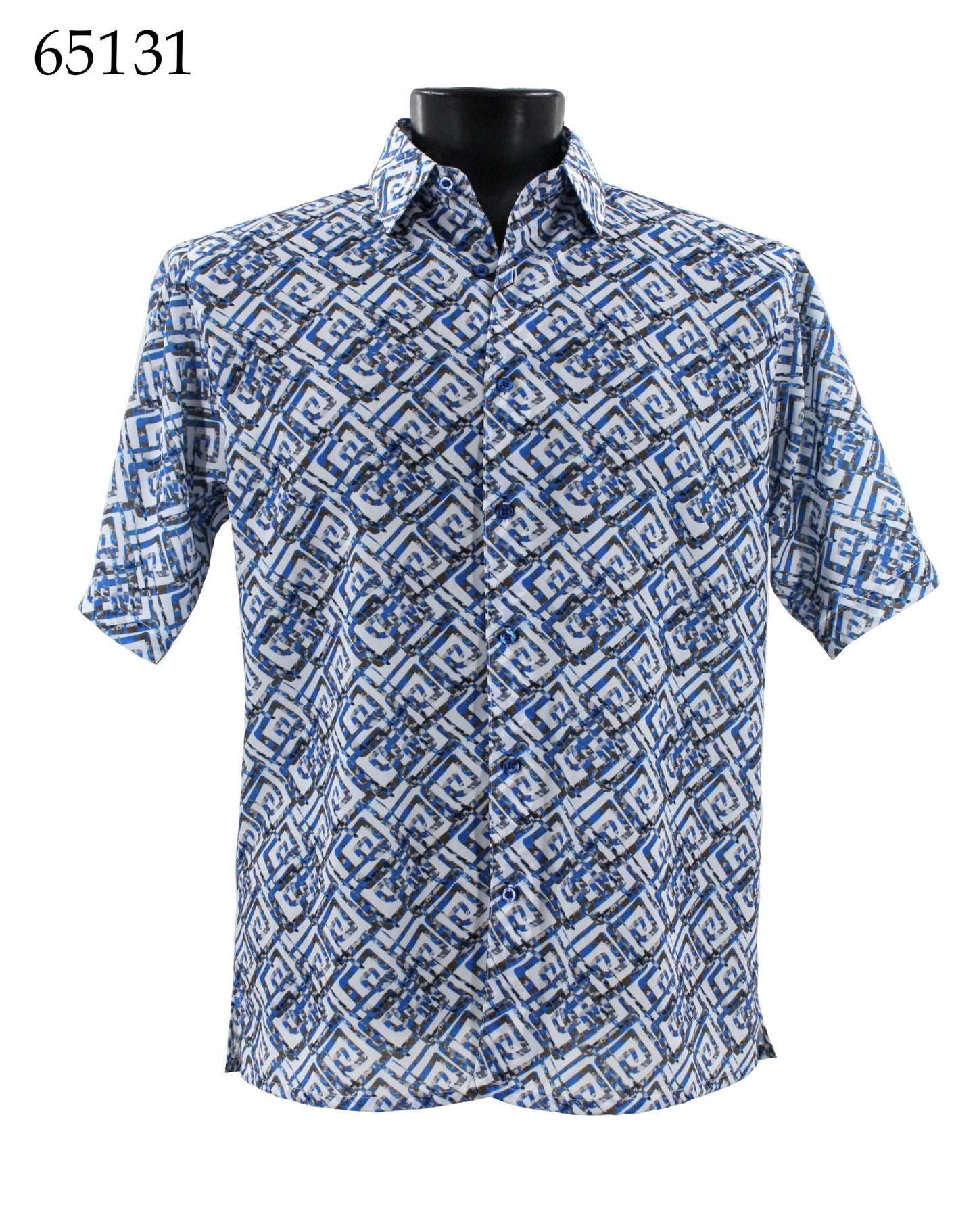 Bassiri Short Sleeve Button Down Casual Printed Shirts 65131