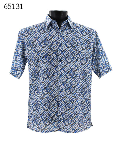 Bassiri Short Sleeve Button Down Casual Printed Shirts 65131