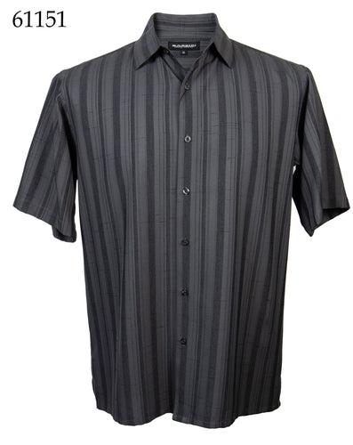 Bassiri Tone-on-Tone Short Sleeve Shirts 61151