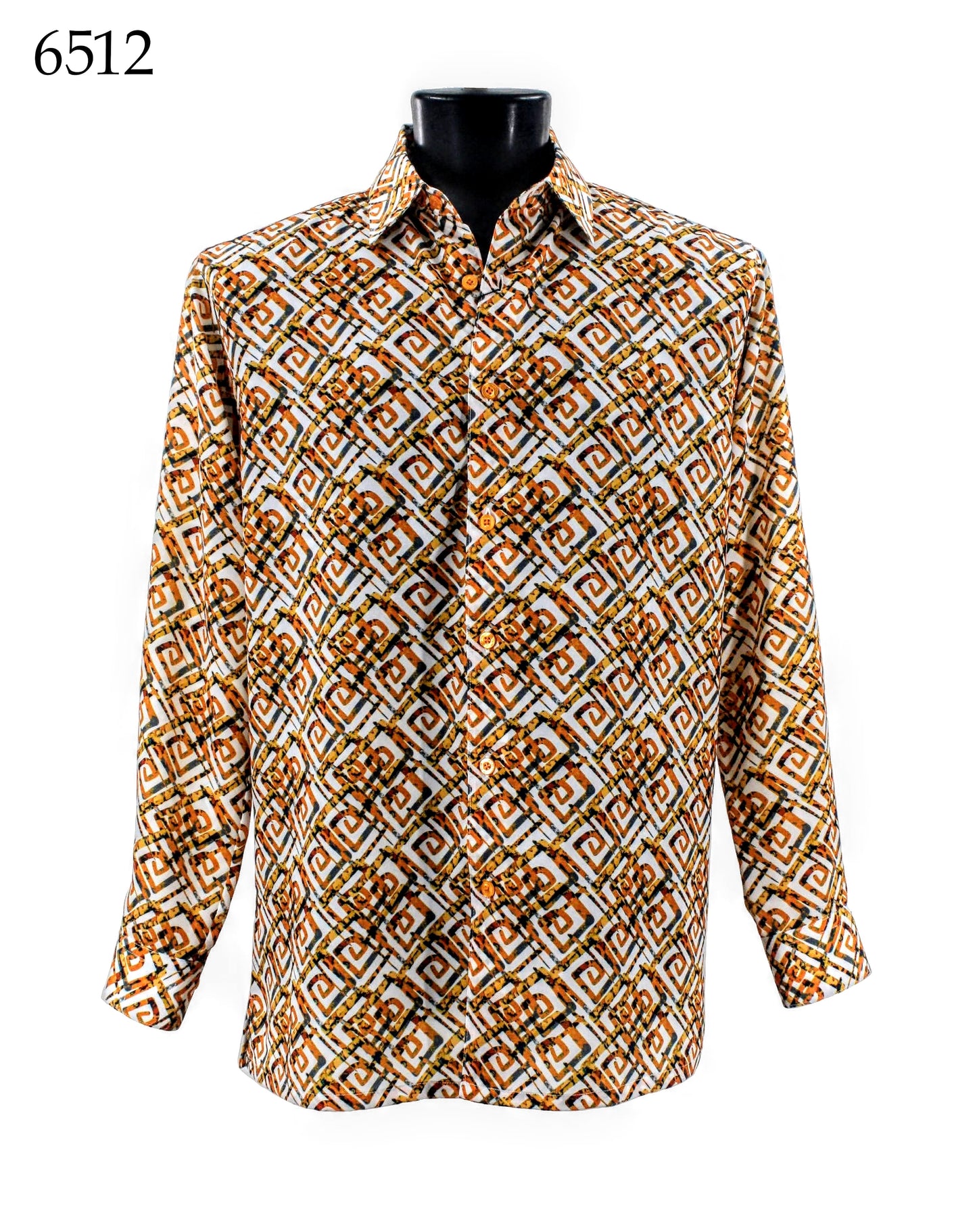 Bassiri Long Sleeve Button Down Casual Printed Shirts 6512