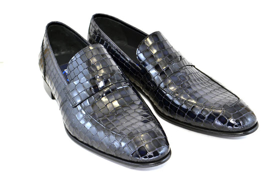 Corrente C01702- 3470C Croco leather- Black