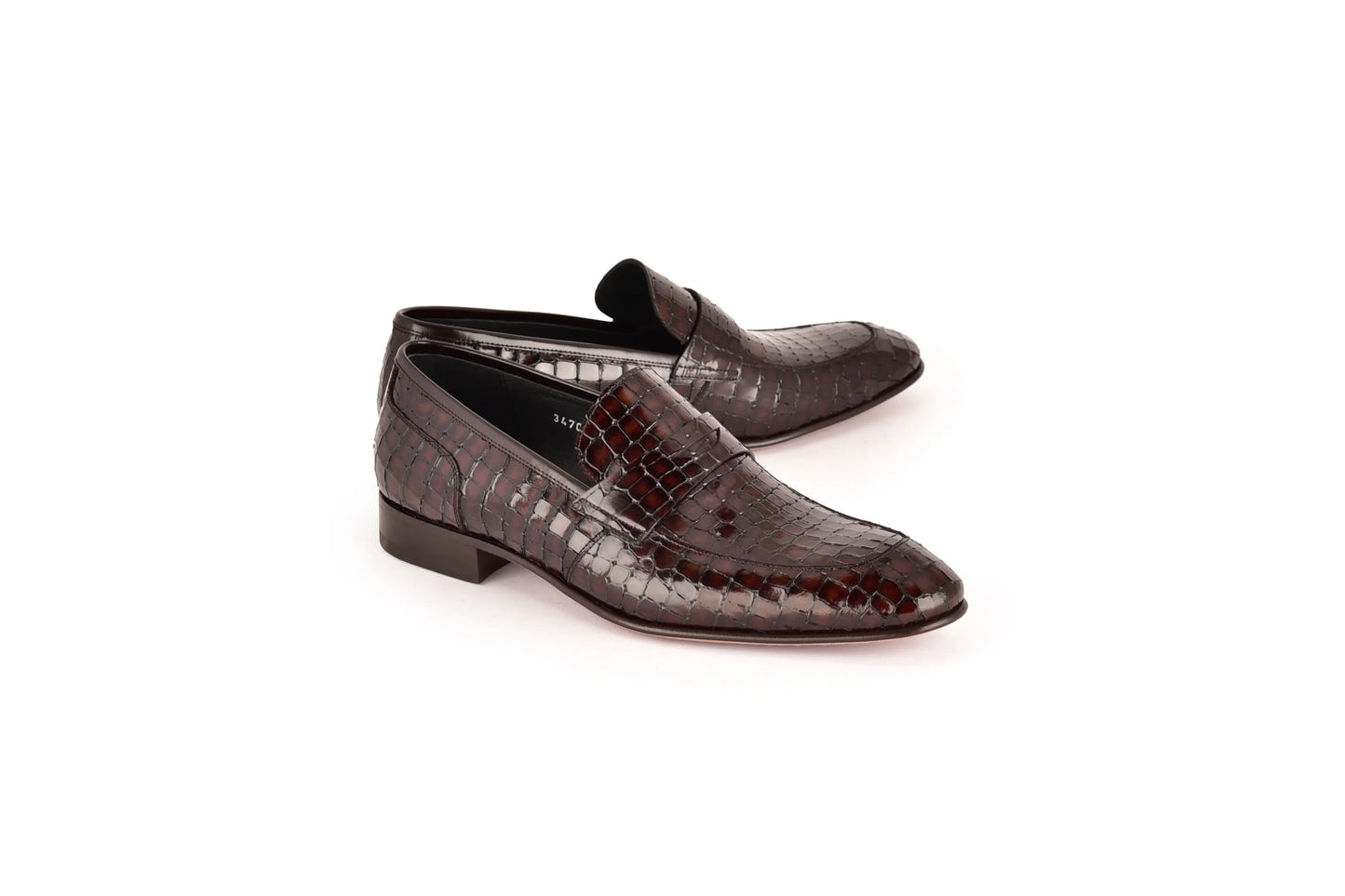 Corrente C01701- 3470c Croco leather- Brown