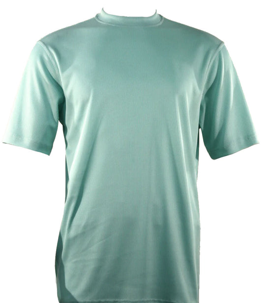 Bassiri Short Sleeve Mock Neck T-Shirt Style #218 Sea Green