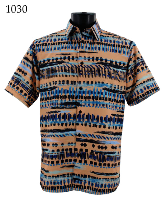 Bassiri Short Sleeve Button Down Casual Printed Shirts 1030