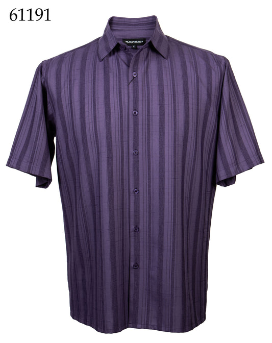 Bassiri Tone-on-Tone Short Sleeve Shirts 61191