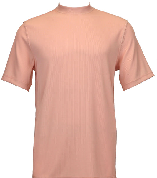 Bassiri Short Sleeve Mock Neck T-Shirt Style #218 Peach