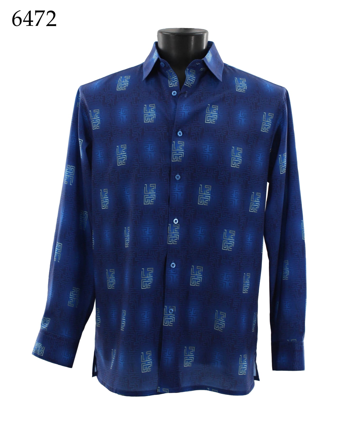 Bassiri Long Sleeve Button Down Casual Printed Shirts 6472