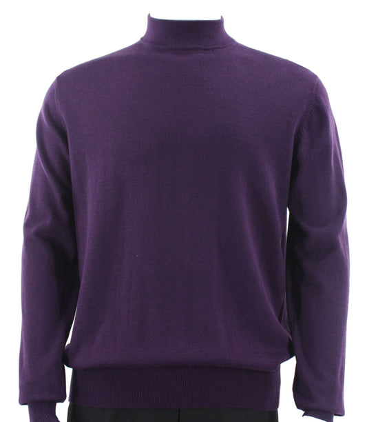 Bassiri Long Sleeve Mock Neck Sweater 630 Purple