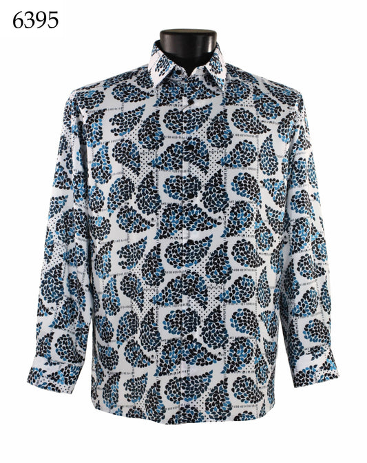 Bassiri Long Sleeve Button Down Casual Printed Shirts 6395