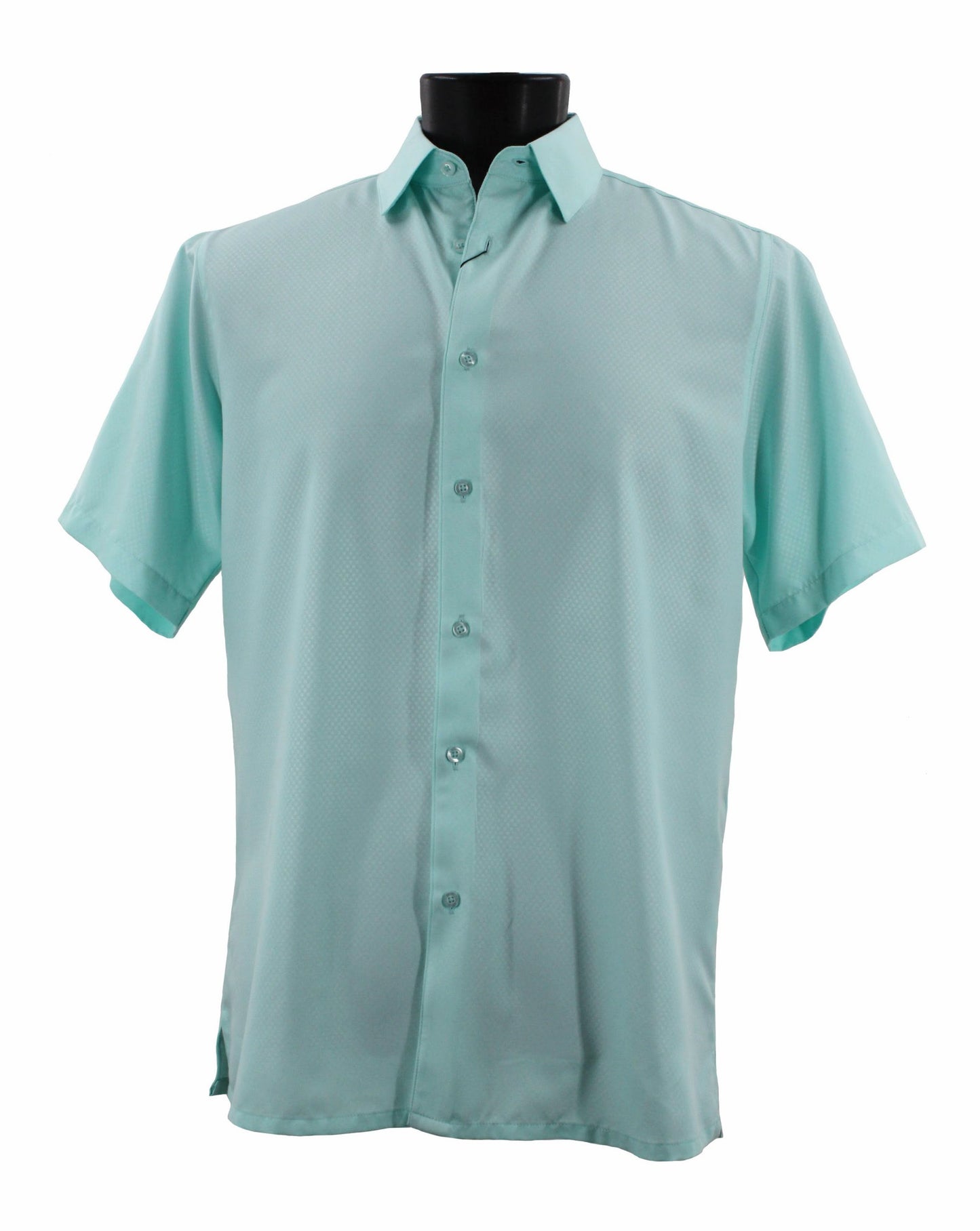 Bassiri Tone-on-Tone Short Sleeve Shirts Sea Green